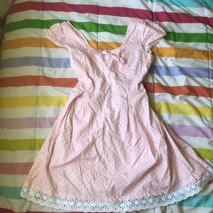 Bonnechance | Baby pink polka dot dress